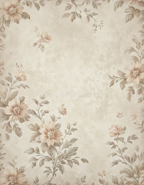 Vintage Floral Pattern Wallpaper with Beige Background stock image Nostalgic Background Vintage, Vintage Floral Pattern Wallpaper, White Academia, Wallpaper Romantic, Floral Pattern Wallpaper, Elegant Texture, Vintage Floral Wallpapers, Academia Wallpaper, Image Background