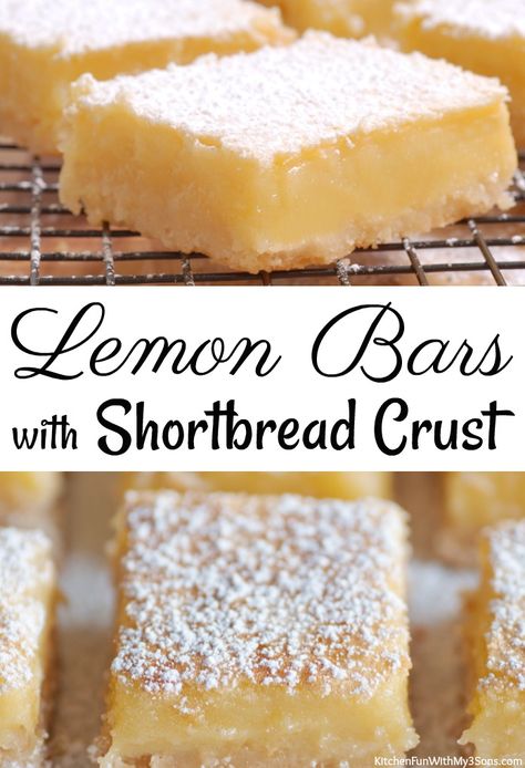 Lemon Bars 9x13 Pan, Shortbread Crust Recipe, Lemon Desserts Bars, Bars With Shortbread Crust, Homemade Lemon Bars, Classic Lemon Bars, Best Lemon Bars, Lemon Bars Easy, Lemon Bars Recipe