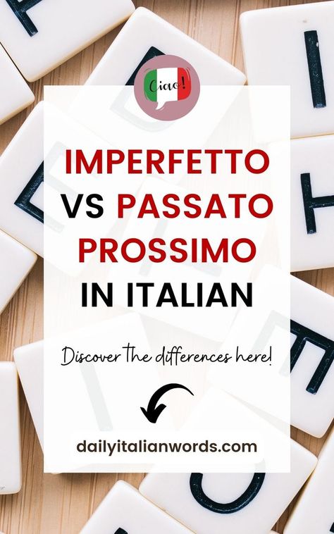 Imperfetto vs Passato Prossimo in the Italian Language Italian For Beginners, Italian Verbs, Basic Italian, Learn To Speak Italian, Italian Grammar, Italian Vocabulary, Grammar Exercises, Italian Language Learning, Learn Italian