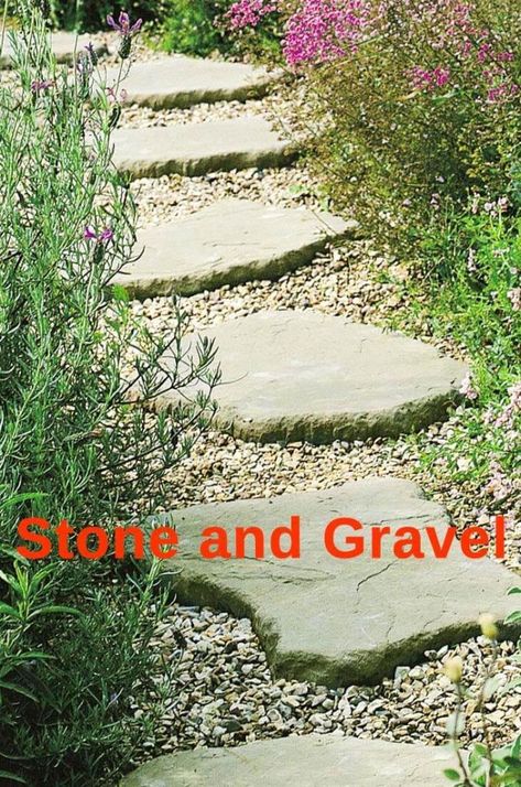 Rock Pathway, Affordable Backyard Ideas, Pathway Landscaping, Stone Pathway, Garden Walkway, Landscaping Supplies, Landscaping Tips, Garden Pathway, Landscaping With Rocks