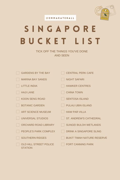 Kate Hall, Bucket List Challenge, Emma Kate, List Challenges, Holiday Travel Destinations, Travel Wishlist, Singapore Travel, Travel Checklist, Bucket Lists