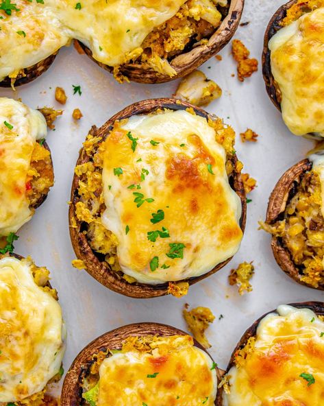 Gourmet Crab Stuffed Mushrooms as Good as in ANY Restaurant! Crab Appetizer, Mushroom Appetizers, Crab Stuffed Mushrooms, Crab Stuffed, Stuffed Mushroom, Bite Size Appetizers, Gourmet Treats, Sauteed Vegetables, Yummy Appetizers