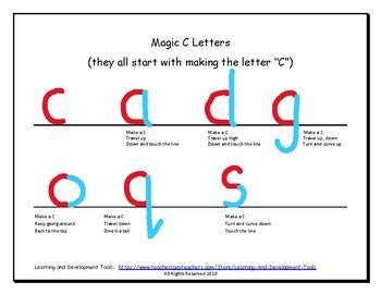 Magic C Letters Handout- Handwriting Without Tears Style (distance learning) Letter Formation Worksheets, Letters Worksheets, Teaching Handwriting, Handwriting Without Tears, Handwriting Activities, Improve Handwriting, Dysgraphia, Preschool Writing, Teaching Letters