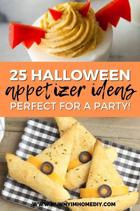 Simple Halloween Party Food, Party Food Appetizers Easy, Halloween Party Food Appetizers, Halloween Appetizers For Party, Halloween Appetizer Recipes, Halloween Appetizer Ideas, Party Food Ideas Easy, Halloween Recipe Ideas, Simple Halloween Party