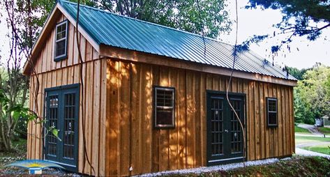 Sustainable Facade, Cabin Siding, Wood Cabins, Facade System, Hardboard Siding, Rustic Shed, Deck Landscaping, Ranch Houses, Wooden Garage