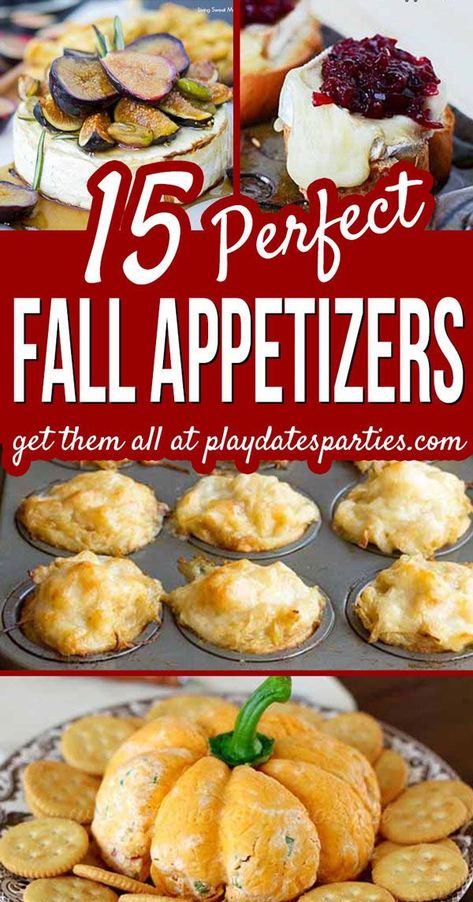 Here are the BEST fall appetizers to make for entertaining this year. Whether it's hosting an early autumn friendsgiving, or easy make-ahead finger foods for Thanksgiving dinner, your guests won't be disappointed.#appetizers #fall #autumn #partyfood #partyideas #entertaining #foracrowd #easypartyideas Finger Foods For Thanksgiving, Foods For Thanksgiving, Appetizers Fall, Halloween Finger, Fall Party Food, Fall Appetizers, Make Ahead Appetizers, Fall Snacks, Fall Foods