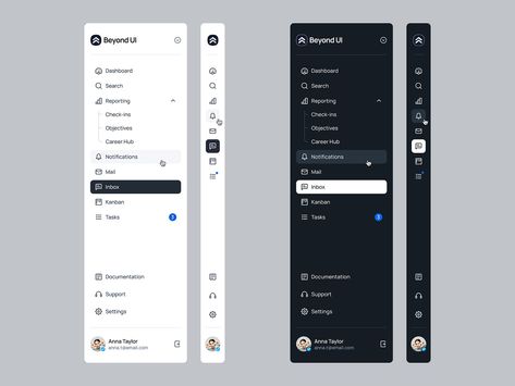 Side menu web application by Beyond UI on Dribbble Side Menu Ui Design, Sidebar Design, Hamburger Menu, Web Application Design, Mobile App Ui, Application Design, Bar Menu, User Interface Design, Ui Kit