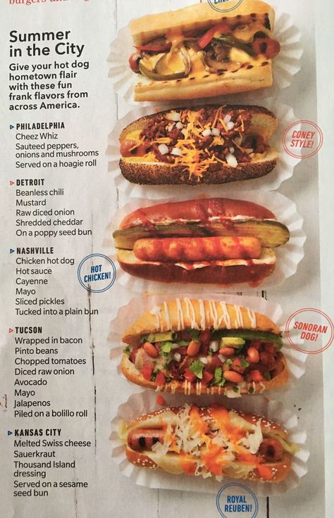 Hot Dog Varieties, Types Of Hot Dogs, Fun Hot Dog Recipes, Fancy Hot Dogs, Hot Dog Sauce, Sandwhich Recipes, Gourmet Hot Dogs, Hot Dogs Recipes, Hot Dog Recipes