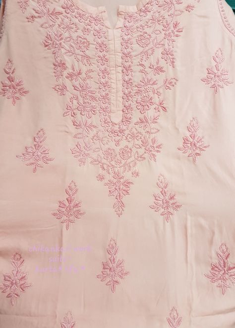 Lucknowi Suits, Embroidery Kurta, Rose Embroidery Designs, Embroidery Kurti, Latest Embroidery Designs, Saree Painting Designs, Hand Work Design, Hand Embroidery Dress, Diy Bead Embroidery