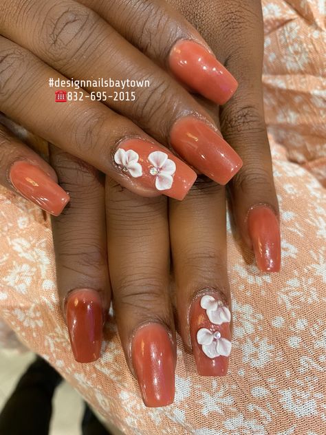 3d Flowers, Fall Nails, Ombre Nails, Nails, Flowers, Beauty, Autumn Nails