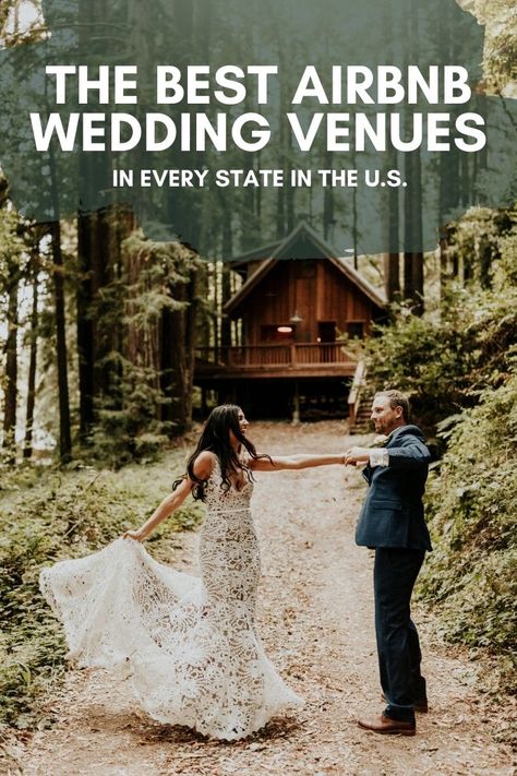 Small Wedding Locations, Airbnb Wedding Venues, Best Airbnb, Airbnb Wedding, Smallest Wedding Venue, Intimate Wedding Venues, Cabin Wedding, Tiny Wedding, Weddings By Color