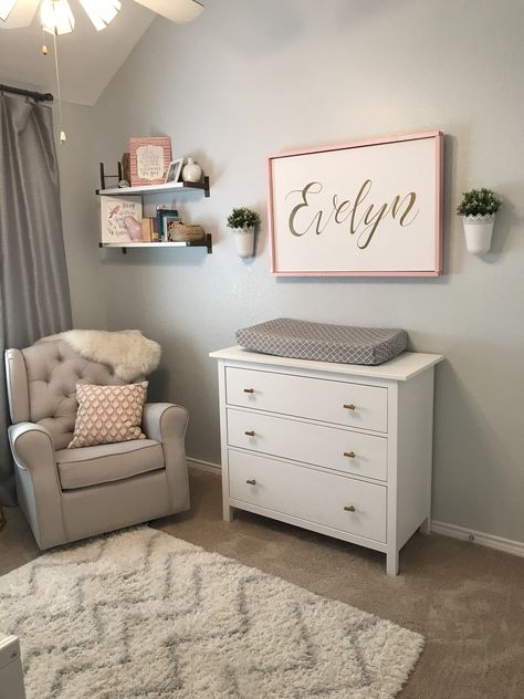 Grey Nursery White Furniture, Gray And Blush Nursery, Pink Gray White Nursery, Pink Grey And White Nursery Ideas, Blush And Grey Nursery, Pink And Grey Nursery Ideas, Grey And Pink Nursery, Gray And Pink Nursery, Pink Grey Nursery