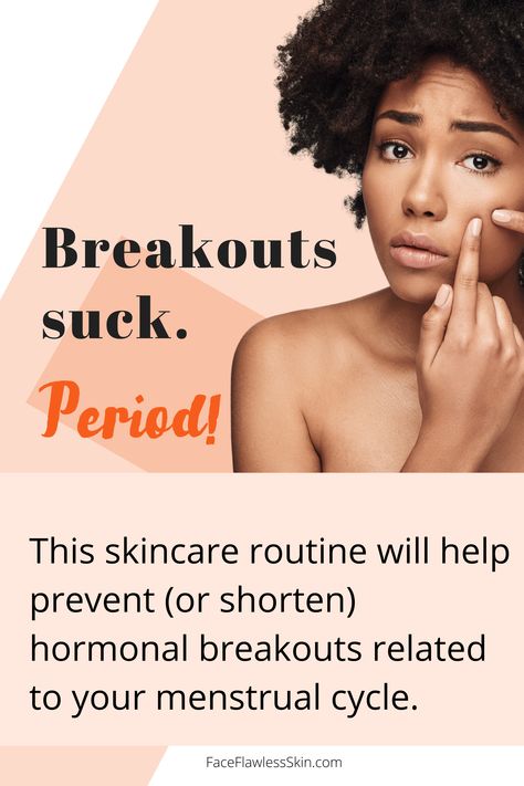 Skincare Routine to Help Stop Monthly Period Breakouts Period Breakouts, Period Pimples, Pimple Solution, Monthly Cycle, Hormonal Breakouts, Skincare Advice, Pimples Remedies, Facial Routines, Prevent Pimples