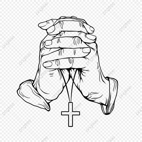 Hand God Tattoo, Folded Hands Drawing, Praying Drawing Pose, Prayer Images Hands, Prayer Hands Tattoo For Men, Praying Hands Tattoo Stencil, Prayer Hands Drawing, Hand Tattoo Drawings, Prayer Drawing