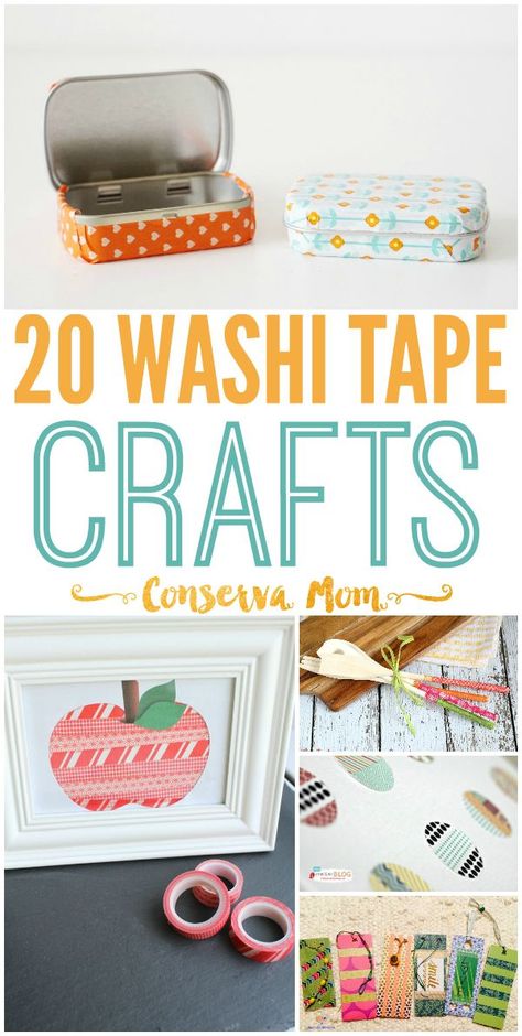 A Fun round up of 20 Washi Tape Crafts that will take any item from bland to glam! Enjoy and get crafting with this fun round up. Wasabi Tape Crafts, Craft Tape Ideas, Washi Tape Crafts For Kids, Washi Tape Art Ideas, Things To Do With Washi Tape Ideas, Construction Paper Decorations, How To Use Washi Tape Ideas, Diy Washi Tape Ideas, Tape Art Ideas