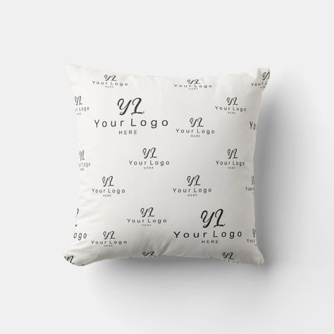 White Business Logo pattern Brand Event Show room  Throw Pillow  Zazzle Brand Event, Show Room, Pattern Brands, Promotional Events, Logo Pattern, White Shop, Business Logo, Throw Pillow, Branding