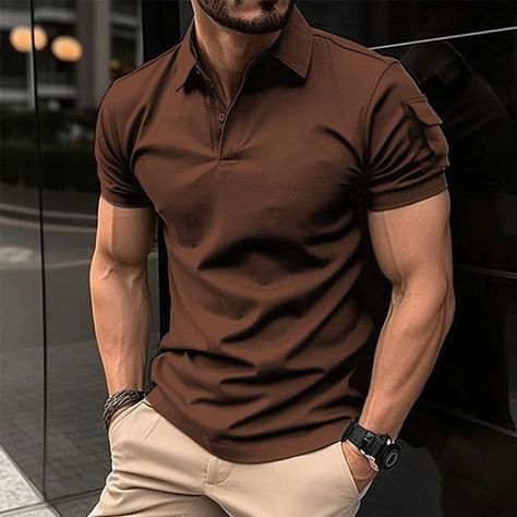 T-shirt design ideas for men Clothing Ideas Men, Men Graphic Tees, Graphic Tees Men, Smart Casual Menswear, Polo Shirt Style, Sports Polo Shirts, Casual Menswear, Men's Outfits, Men Tops