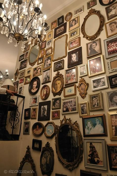 old picture frames Photo Wall Collage Maximalist, Wall Full Of Photo Frames, Room Decor Ideas Aesthetic Photo Wall, Walls Full Of Pictures, Wall Full Of Paintings Aesthetic, Photographs On Wall Ideas, Displaying Masks On Wall, Family Photo Wall Aesthetic, Maximalist Family Photo Wall