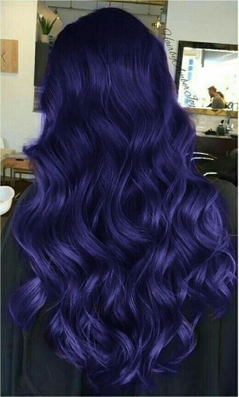 Dark Indigo Hair, Indigo Blue Hair, Vibrant Purple Hair, Indigo Hair, Blue Purple Hair, Vivid Hair Color, Hair Color Purple, Hair Dye Ideas, Dye Colors