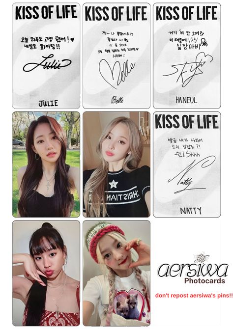 Kiss Of Life Photocard Template, Gg Photocards, Printable Photocards, Photo Cards Diy, Kpop Cards, Photocard Collection, Photocards Kpop, Pc Template, Stickers Kpop