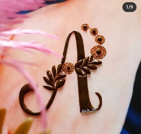 Letter A Mehndi Design, A Name Mehndi, A Letter Mehndi Design, Name Mehndi Design, Alphabet Mehndi Design, Alphabet Mehndi, Mehndi Design Tattoo, A To Z Alphabet, Mehndi Design Simple