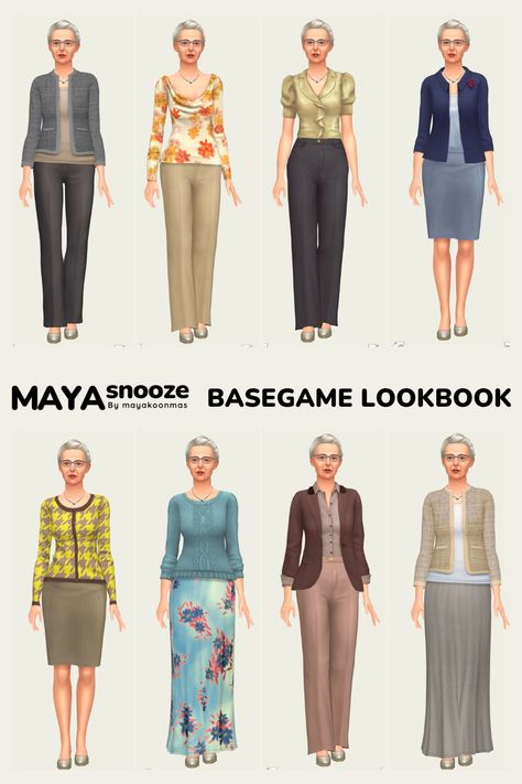 Basegame/  NOCC/ Mod-Free Sims 4 Nocc Outfits, Sims 4 Base Game Outfits Ideas, Sims Legacy Challenge, Ts4 Lookbook, Dad Fits, Sims 4 Cheats, Sims 4 Challenges, Play Sims 4, Sims 4 Expansions