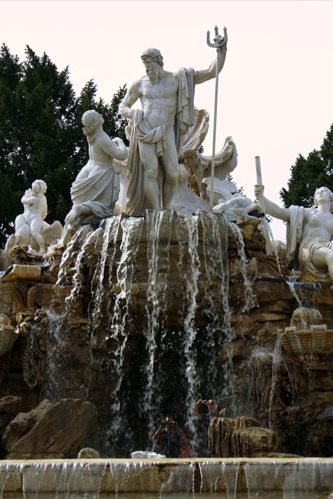 Greek Garden, Honey Art, Statue Fountain, Classic Sculpture, Pond Fountains, Garden Angels, Ocean House, Ancient Beauty, Greek God