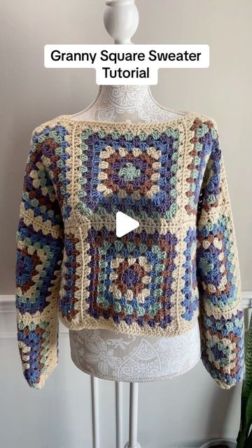 Lara Serbousek on Instagram: "This granny square sweater is a great stash busting project to use leftover scrap yarn. #crochetsweater #grannysquaresweater #grannysquarefashion #grannysquareclothing #crochetfashion #crochetaddict #crochet #grannysquare" Square Sweater, Sweater Tutorial, Scrap Yarn Crochet, Granny Square Sweater, Scrap Yarn, August 31, Diy Knitting, Crochet Sweater, Crochet Fashion