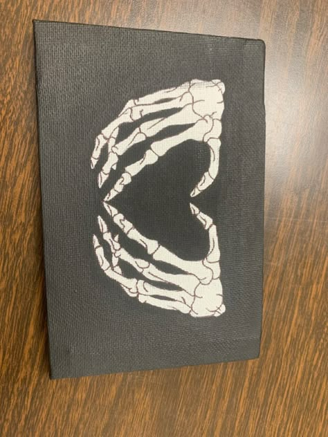 Drawing A Skeleton Hand On My Hand, Hand Skeleton Painting, Skeleton Hand Drawing On Paper, Skeleton Painting Ideas, Painting Ideas Skeleton, Skelton Paintings Easy, Skeleton Painting Easy, Paint Skeleton Hands, Skeleton Hand Painting