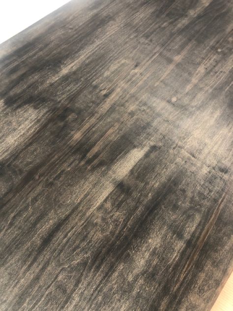 Wood Stain On Maple, Ebony Stained Wood, Ebony Wood Stain, Furniture Stain, Plywood Floors, Staining Wood Floors, Stained Table, Plywood Flooring, Maple Plywood