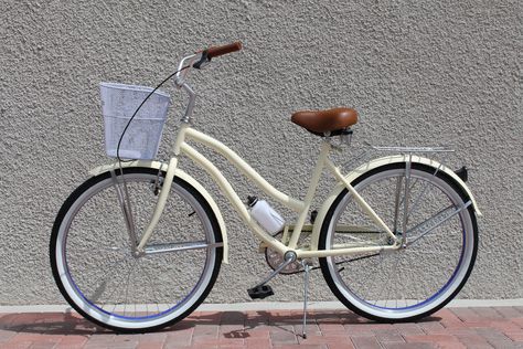 White Beach Cruiser, Bike Riding Benefits, Biking Benefits, Beach Cruiser Bicycle, Beach Cruisers, Beach Bicycle, Cargo Rack, Cruiser Bicycle, Road Bike Women