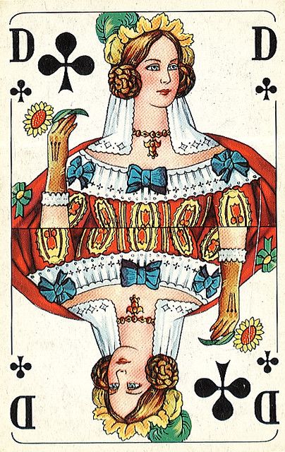 Queen of Clubs | German playing cards | Steve Noyes | Flickr Queen Of Clubs, Cards Tattoo, American Card, Playing Card, Queen Of Hearts, Deck Of Cards, Vintage Illustration, Card Art, Card Games