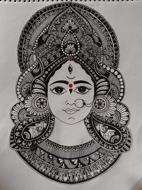 Mata Rani Mandala Art, Easy Drawings For Beginners, Mata Rani, Drawing For Beginners, Art Drawings Sketches Creative, Art Drawings Sketches, Mandala Art, Drawing Sketches, Easy Drawings