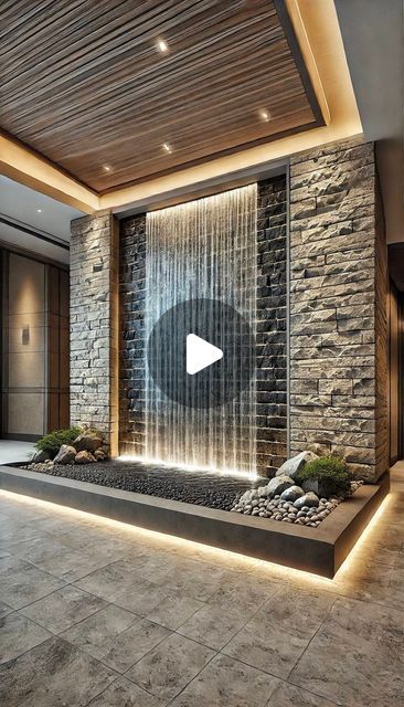 Waterfall Indoor, Indoor Waterfall Wall, Wall Waterfall, House Main Door, House Main Door Design, Pools Backyard Inground, Indoor Waterfall, Waterfall Wall, Main Door Design