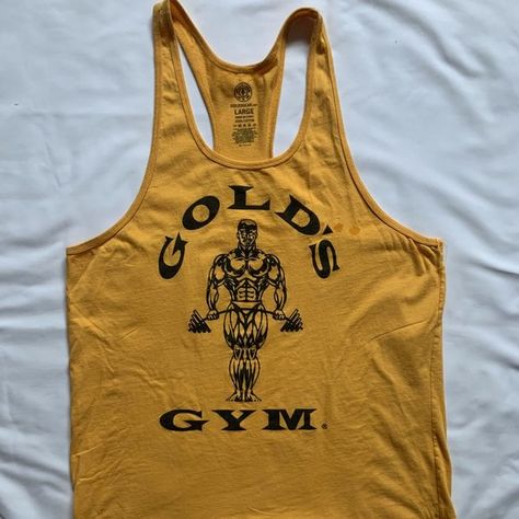 GOLDS GYM MUSCLE TANK TOP Gym Tank Tops Men, Gold's Gym, Gym Muscle, Gym Tees, Tops Men, Muscle Tank Top, Golds Gym, Uniform Shirts, Muscle Tank Tops