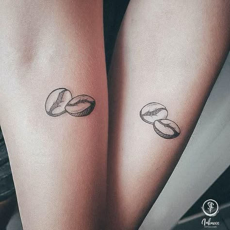 Coffee Tattoo Matching, Colombia Tattoo Ideas For Women, Colombia Inspired Tattoo, Matching Coffee Tattoos, Coffee Beans Tattoo, Colombia Tattoo Ideas, Espresso Tattoo, Beans Tattoo, Coffee Bean Tattoo