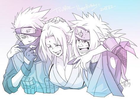 jiraiya,tsunade and kakashi. Kakashi Tsunade, Kakashi Jiraiya, 1 Hokage, Jiraiya And Tsunade, Tsunade And Jiraiya, Naruto 1, Kushina Uzumaki, Naruto Fan Art, Naruto Series