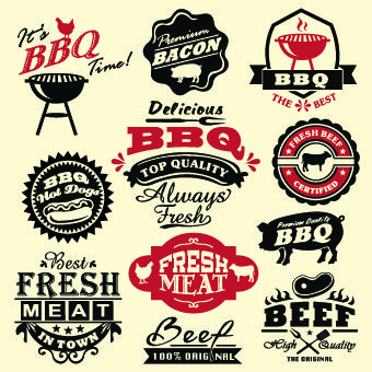 These are all examples of decorative typefaces because they are used for display purposes and BBQ logos, but wouldn't be used to write an entire paragraph, or even a sentence. Decorative Typeface, Grill Logo, Restaurant Icon, Grilling Menu, Gfx Design, Grill Party, Outdoor Bbq Kitchen, Meat Shop, Grill Restaurant