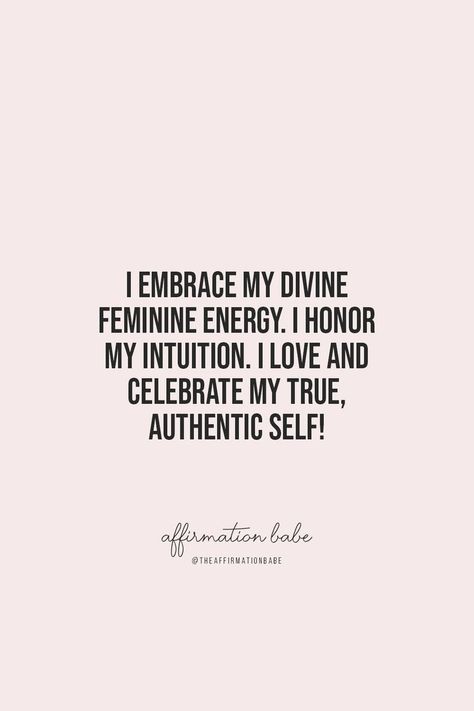 Affirmations to embrace the divine feminine. Click this pin to access Goddess Affirmations on The Affirmation Babe podcast! Goddess Affirmations, Divine Feminine Quotes, Feminine Quotes, Divine Feminine Art, Goddess Vibes, Divine Feminine Energy, Birth Affirmations, Divine Feminine Spirituality, Energy Quotes