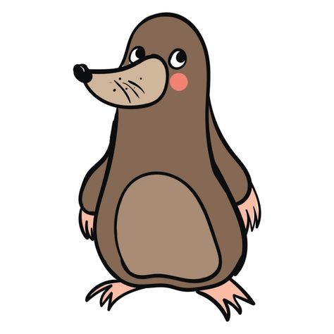 Mole Drawing Easy, Mole Cartoon Drawing, Mole Animal Drawing, Mole Animal Illustration, Mole Illustrations, Mole Drawing, Cartoon Mole, Icon Nature, Chicken Illustration