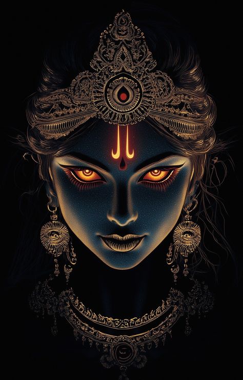 Lord Durga Wallpapers, Durga Goddess Wallpaper, Kali Krishna, Kali Mata Wallpaper, Maa Kali Wallpapers, Kali Goddess Art, Kali Art, Durga Maa Pictures, Kali Shiva