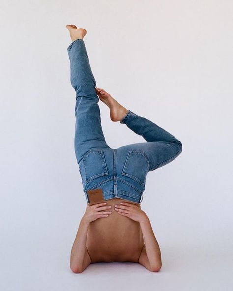 Womens Photography, Denim Photoshoot, Denim Editorial, Sustainable Wardrobe, Creative Photoshoot Ideas, Photography Poses Women, Handstand, Laura Lee, Photography Women