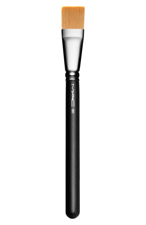 This large, flat, square-shaped synthetic-fiber brush features a fine, firm edge for even distribution and blending of liquid, emulsion or cream products on the face or body. Its square shape allows for more control on the level of coverage, which enables the flexibility to work on applying and building ultra-sheer layers. M.A.C professional brushes are hand-sculpted and assembled using the finest quality materials. They feature wood handles and nickel-plated brass ferrules. Style Name:Mac 191 S Mac Foundation Brush, Makeup Brushes Amazon, Mac Brushes, Brush Cleanser, Wood Handles, Wash Brush, Mac Makeup, Make Up For Ever, Face Brush