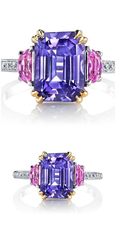 Square Diamond Ring, Lavender Sapphire, Pink Sapphire Diamond Ring, Crystal Princess, Purple Sapphire Ring, Square Diamond Rings, Zircon Bracelet, Ring Female, Purple Sapphire