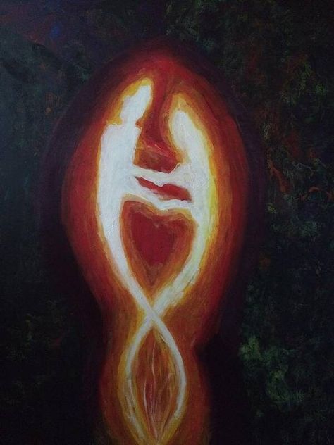 Twin Flame Art Print featuring the painting Twin flame by Sarah McClintock Flame Reading, Me And Her, Twin Flame Art, Twin Flame Reading, Soul Mate Love, Meeting Your Soulmate, Flame Art, Twin Flame Love, Future Love