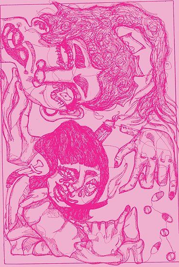 Pink Drawings, Pink Trippy, Pink Drawing, Trippy Wallpaper, Pink Posters, Blue Poster, Picture Collage Wall, Art Collage Wall, Pink Art