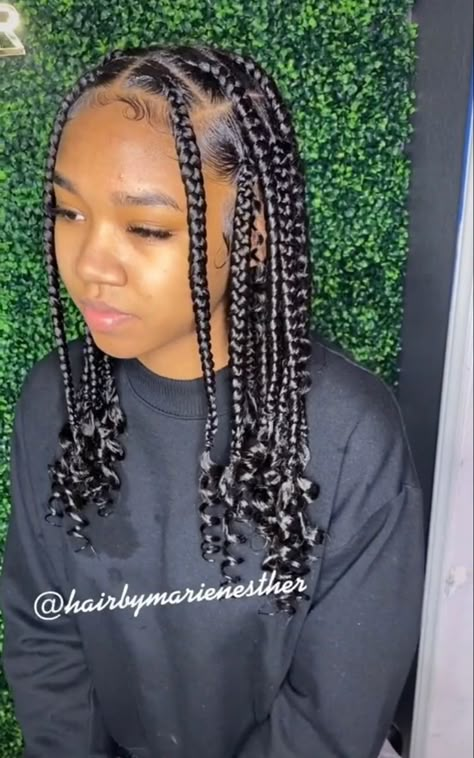 Coi Leray Braids, Coi Leray, Short Box Braids Hairstyles, Short Box Braids, Big Box Braids Hairstyles, Goddess Braids Hairstyles, Box Braids Hairstyles For Black Women, Cute Braided Hairstyles, Braided Cornrow Hairstyles