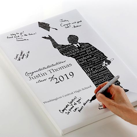 Graduation Guestbook Custom Art Print - 20x30 Cute Grad Party, Graduate Silhouette, Outdoor Grad Party, Graduation Tea, Graduation Canvas, College Graduation Ideas, Graduation Guest Book, College Grad Party, Graduation Open House