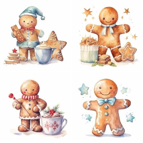 Gingerbread Man Clipart Bundle 20 Christmas W Gingerbread Man Clipart, Sweden Christmas, Watercolor Cookies, Man Clipart, Disney Christmas Decorations, Christmas Stock Photos, Christmas Card Art, Christmas Graphics, Christmas Scenes