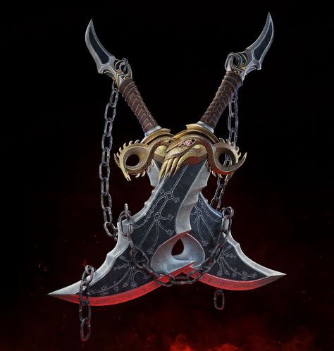 ArtStation - Blades of Chaos, Sergey Inyakin The Blades Of Chaos, God Of Wars Blades Of Chaos, Blades Of Chaos Art, Kratos Blades Of Chaos Tattoo, Blades Of Chaos Tattoo, Chaos Blades, Kratos Blades Of Chaos, Blade Of Chaos, Blades Of Chaos